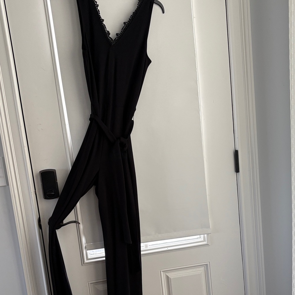 The Limited Black Lace Trim Jumpsuit